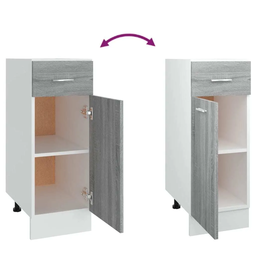 Base Sottotop 30cm Grigio Sonoma | Mobiletto Multi-uso The Living Store - 9