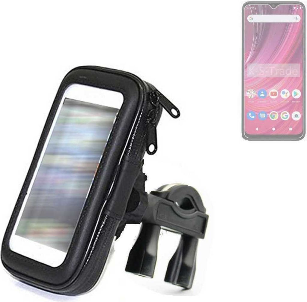 K-S-Trade Fahrrad-Halterung kompatibel mit BLU F92e 5G Handy-Halterung Halter Lenkstange Fahrradhalterung Motorrad Bike Mount Wasserabweisend