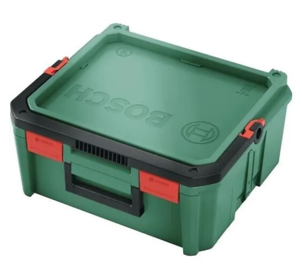 Bosch de SystemBox mit integrierter de Werkbank (Größe S, Zubehör für de Stichsägen Bosch PST 700, im Karton)