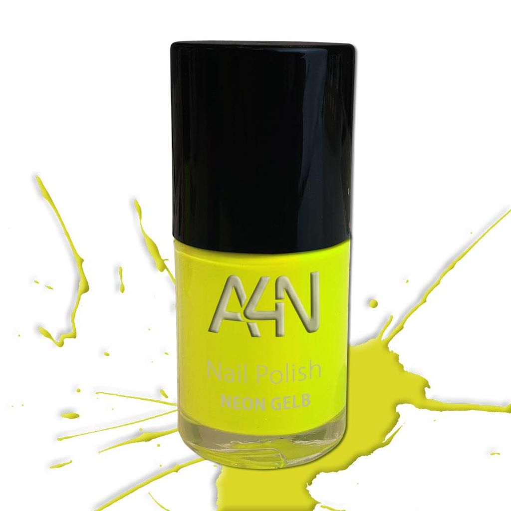 NEON Nagellack Gelb, leuchtende Nagellacke deckend und lufttrocknend, Germany, Neonfarben, weicher Pinsel
