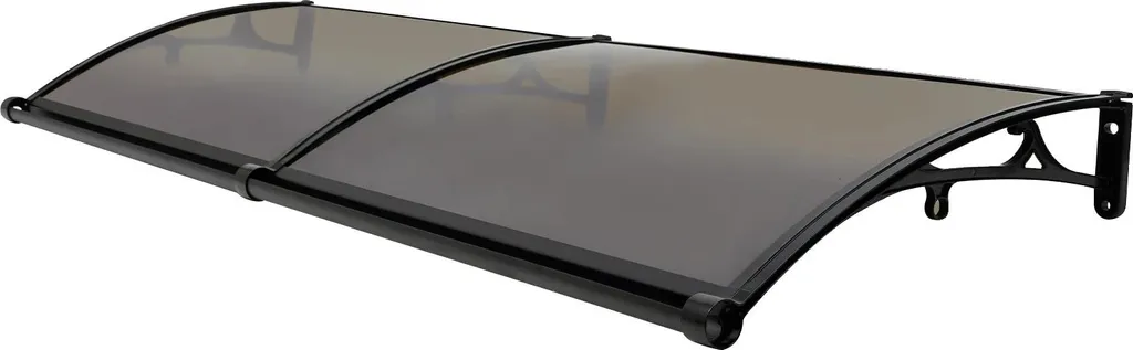Marquise d'accueil moderne en alu, toit arrondi Tawny, supporte 200kg