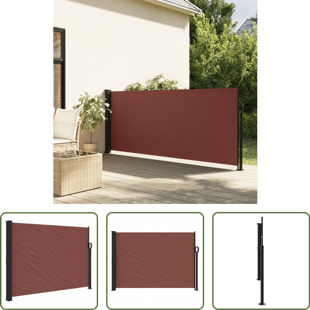The Living Store Seitenmarkise Ausziehbar Braun 140x600 cm