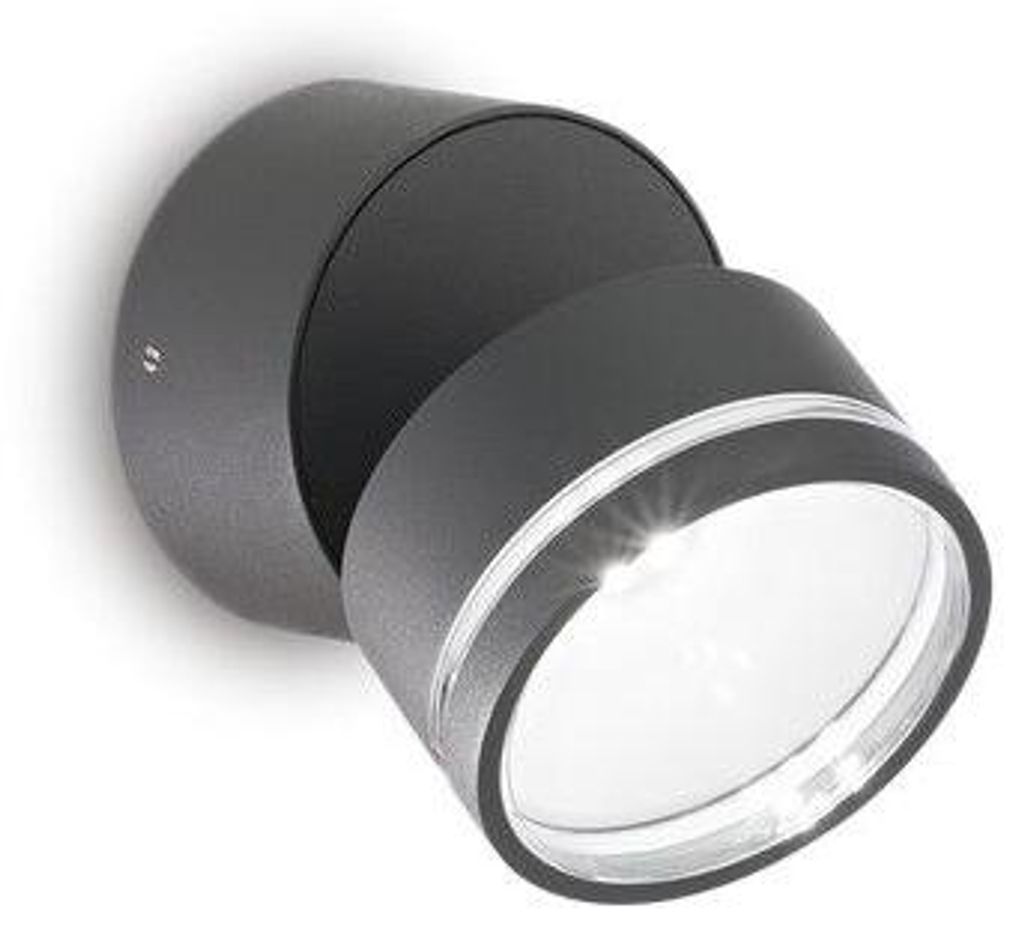 Modernes Applique Rund Omega Metall Anthrazit Led 7W 4000K Natürliches Licht