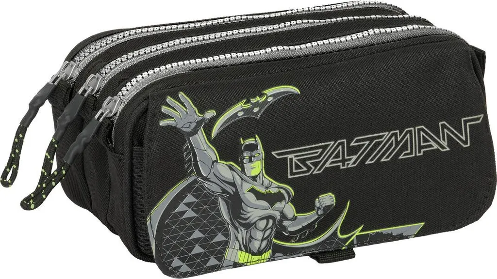Trousse triple Batman Game Over en tissu noir ultra résistant