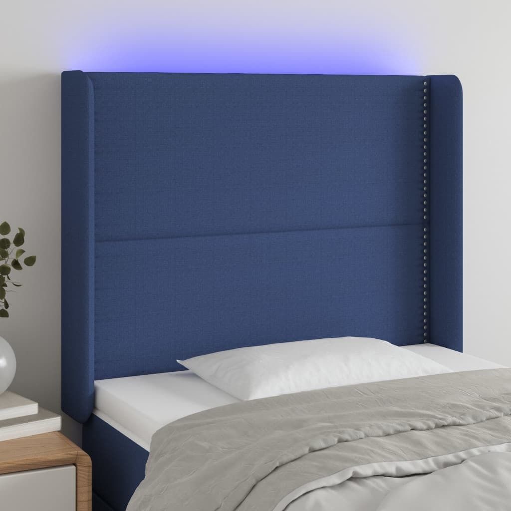 Maison Exclusive - LED Kopfteil Blau 93x16x118/128 cm Stoff