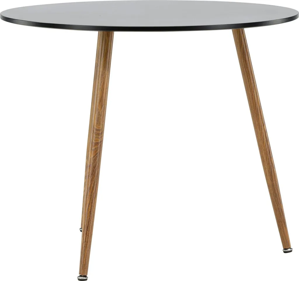 Table à manger Polar noire Ø90 cm en bois et métal - Finition mate - 10