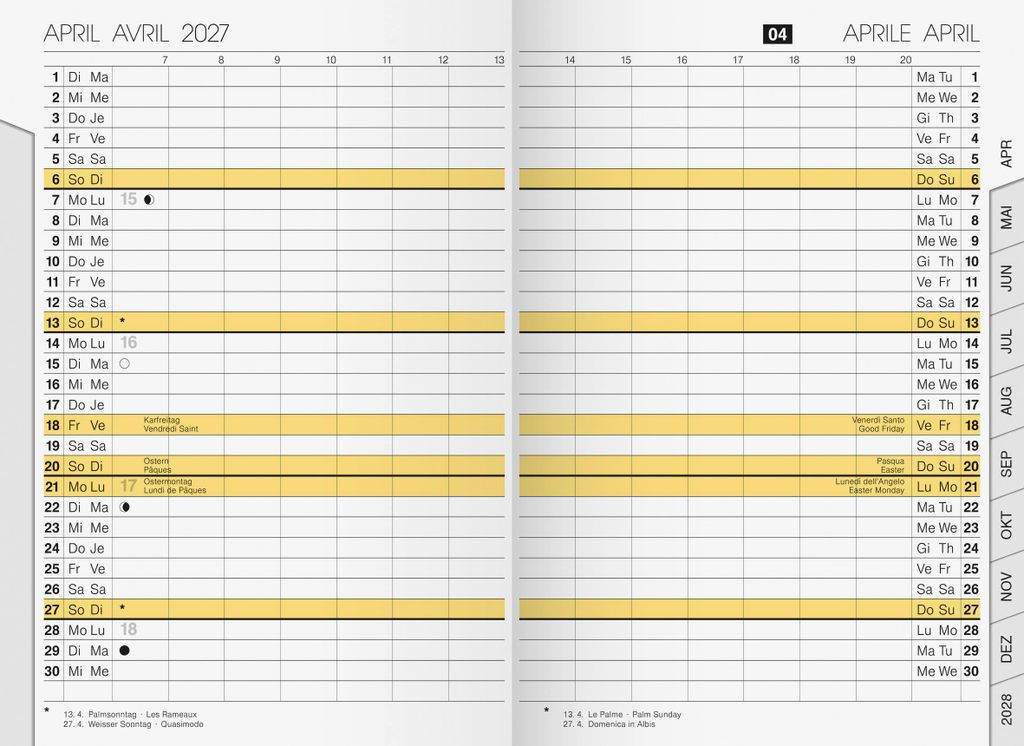 2027 rido/idé PlankalenderUniplanerErsatzkalender Produktbild 