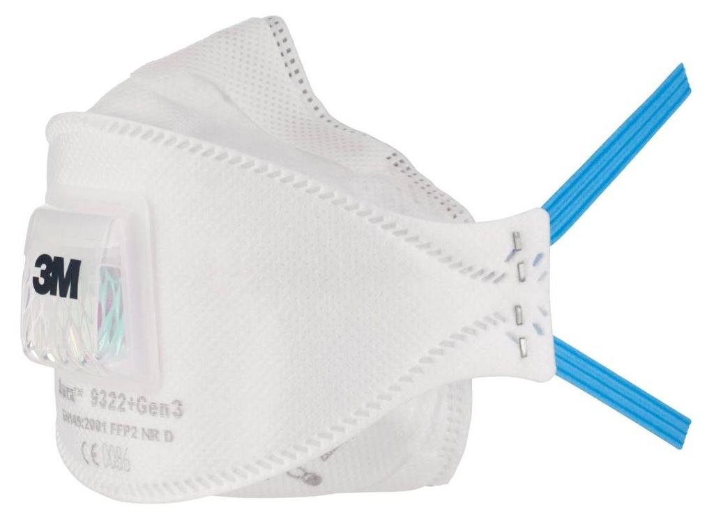 Masque antipoussière FFP2 pliable avec soupape K9322+ - 3M Image du produit 