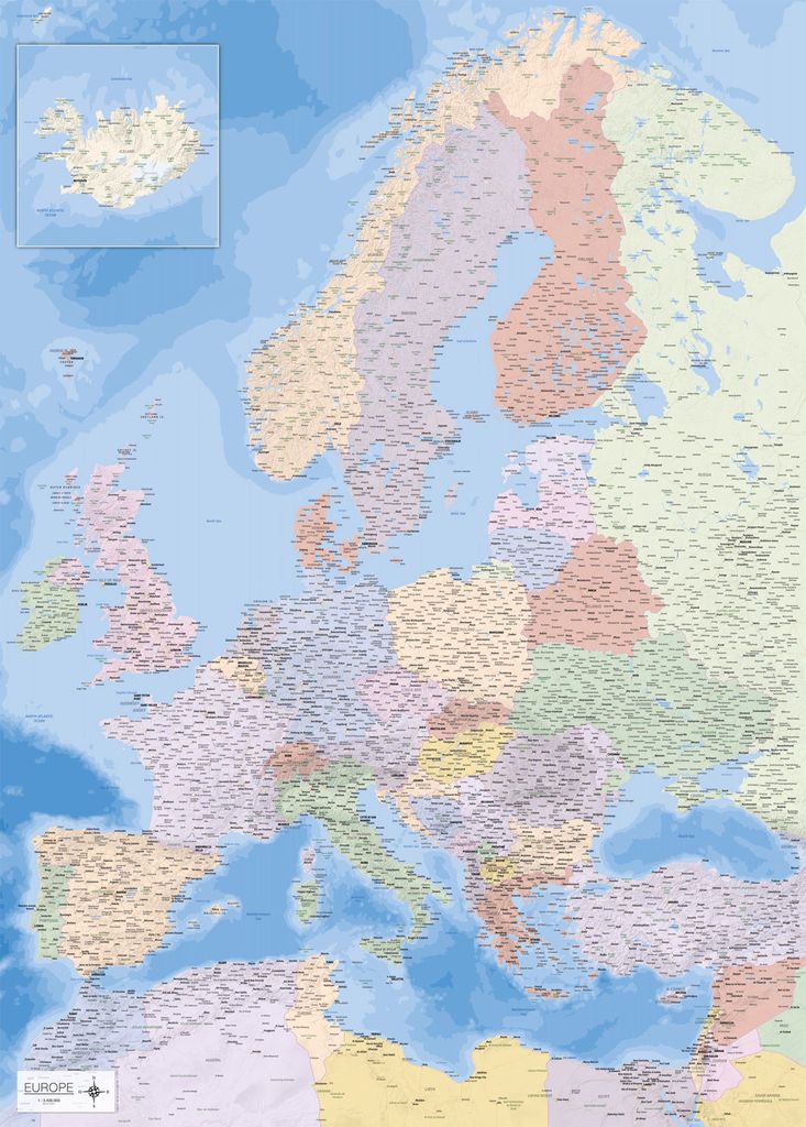 Mappe - Poster gigante - Mappa dell'Europa Immagine del prodotto 