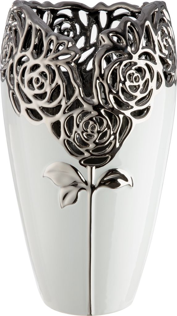 GILDE Vase Rose weiß H. 31,5 cm, 58457