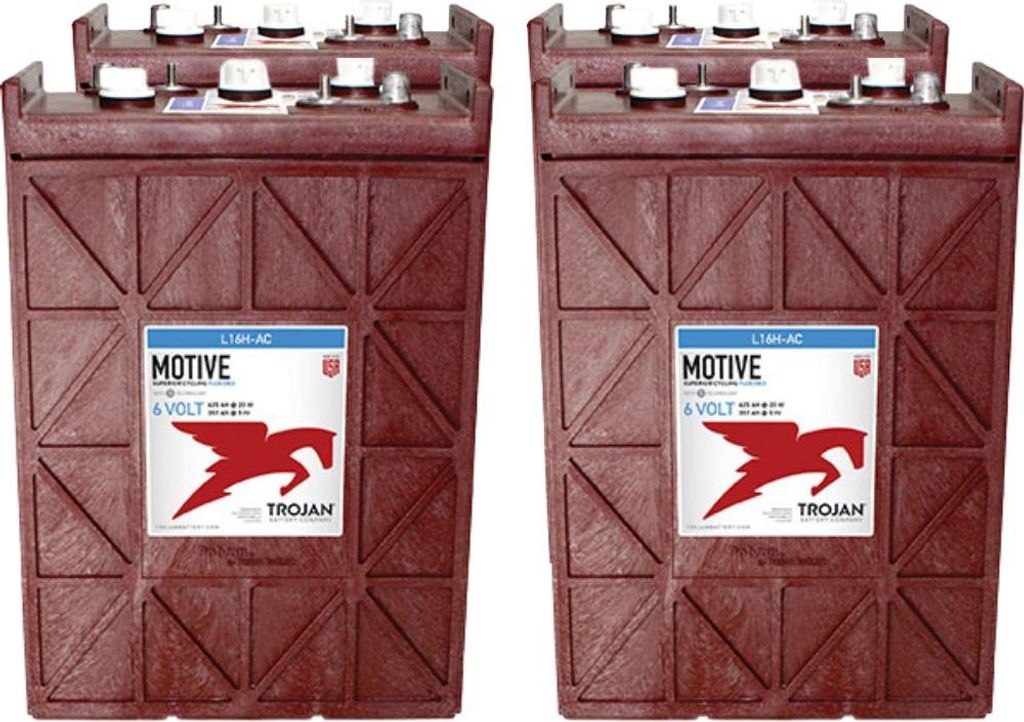 4x Traktionsbatterie Trojan L16H-AC 6V 435Ah Deep Cycle UT-Anschluss