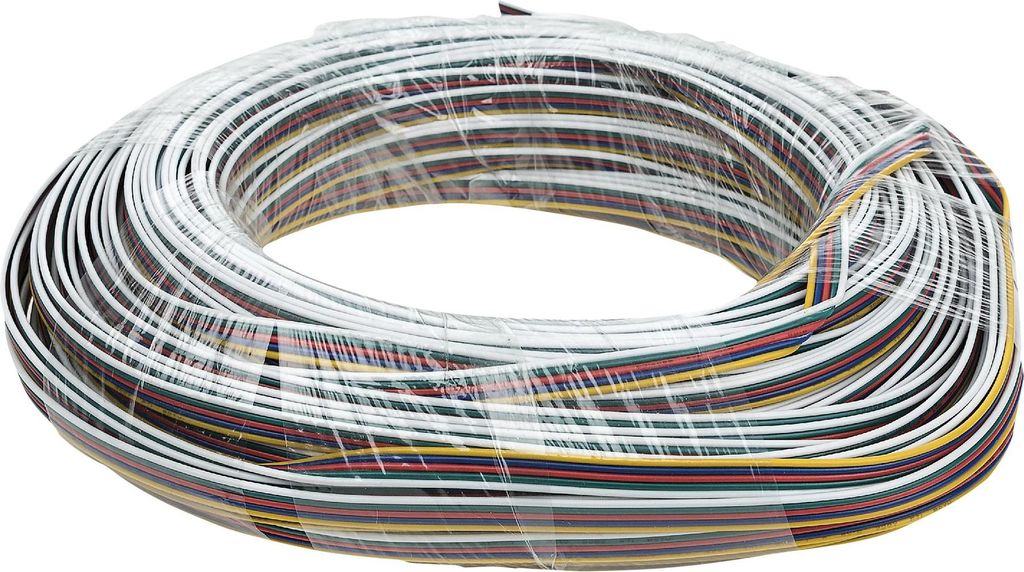 RGBW Flach Verbindungskabel IP20 0,92 mm² für LED-Streifen 50 Meter