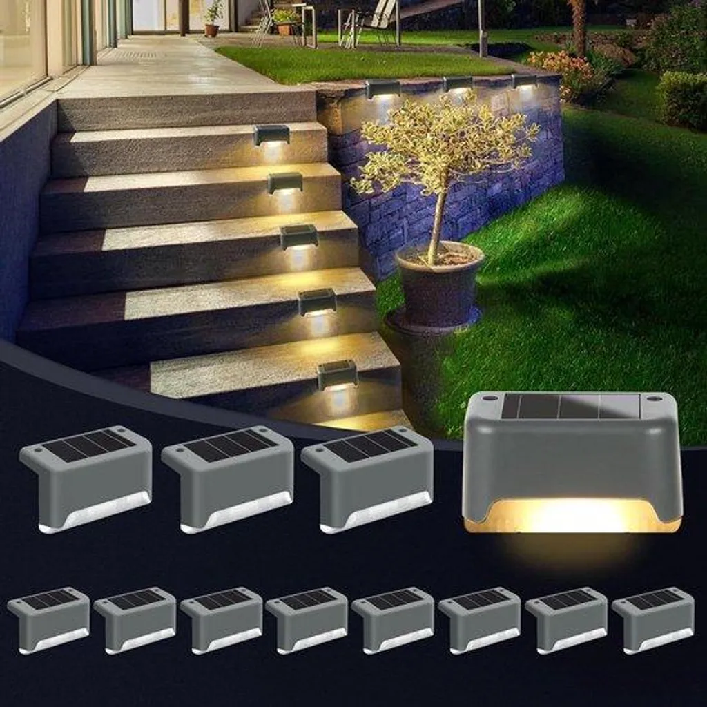 Éclairage de Terrasse et Allée - Lot de 12 Décorations Jardin Solaires
