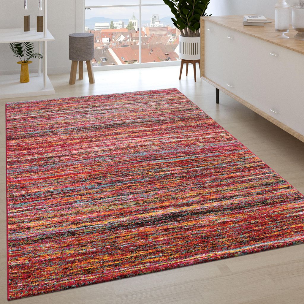Teppich Wohnzimmer Kurzflor Ethno Design Geometrisches Produktbild 