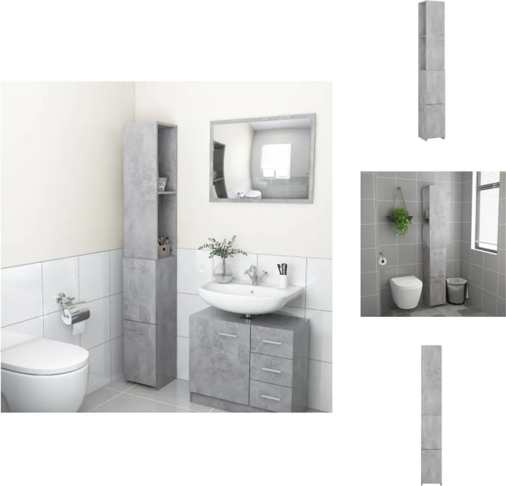 Offerta Mobile Bagno Salvaspazio vidaXL Grigio Cemento - 25x170cm