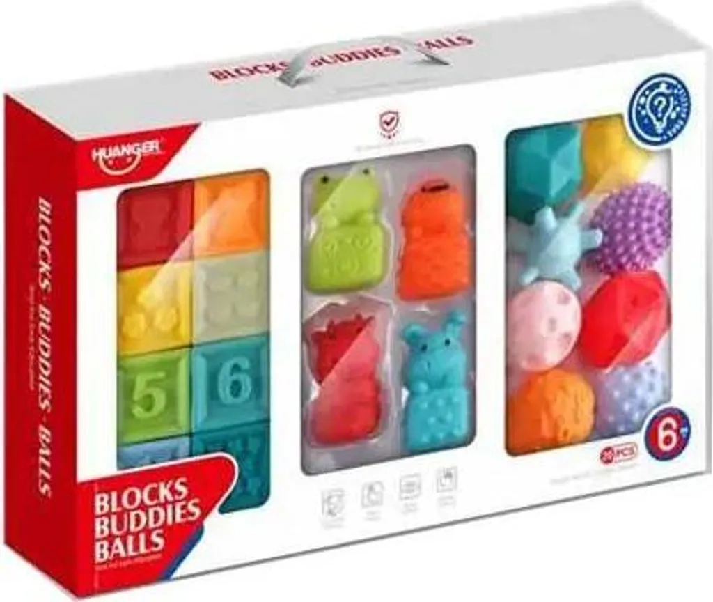 Jouets d'éveil sensoriel bébé : Cubes souples et balles texturées kit