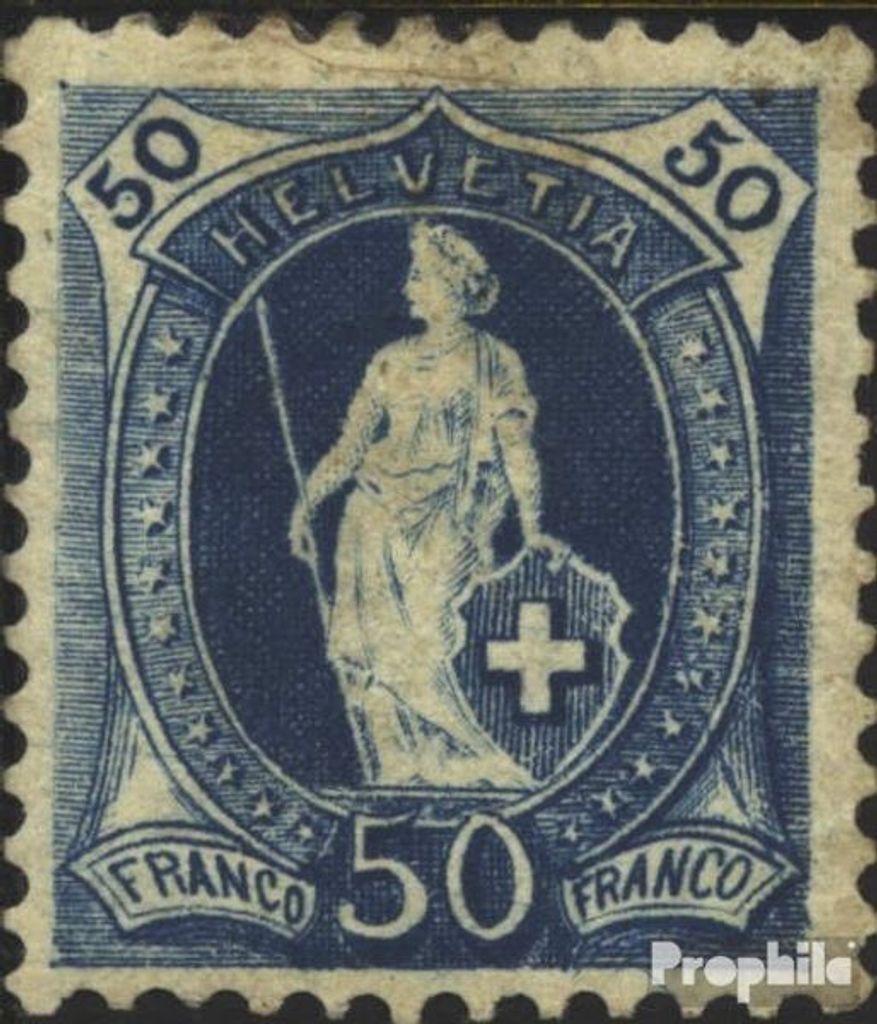 Briefmarken Schweiz 1882 Mi 62 gestempelt stehende Helvetia