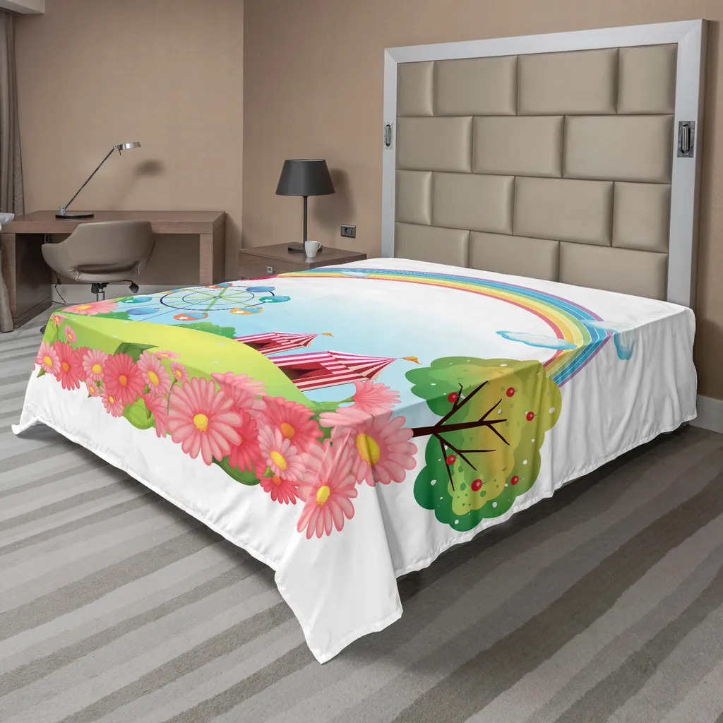 Drap plat ABAKUHAUS Cirque 266x260 cm Multicolore pour un Sommeil Doux