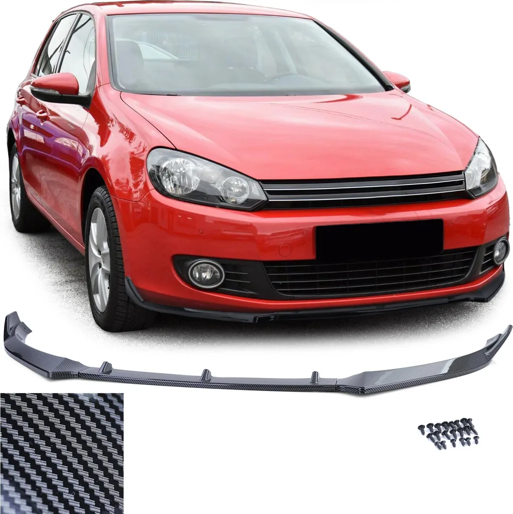 Relooking Avant pour VW Golf 6 VI : Spoiler Look Carbone Sportif
