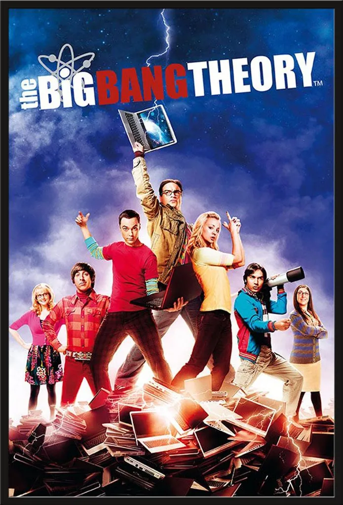 Poster Encadré The Big Bang Theory Cast avec Cadre Noir Shinsuke 61x91cm