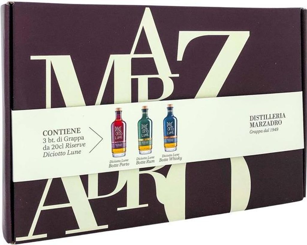 Marzadro 3 x 200ml Diciotto Lune 600ml 42% Vol. Produktbild 