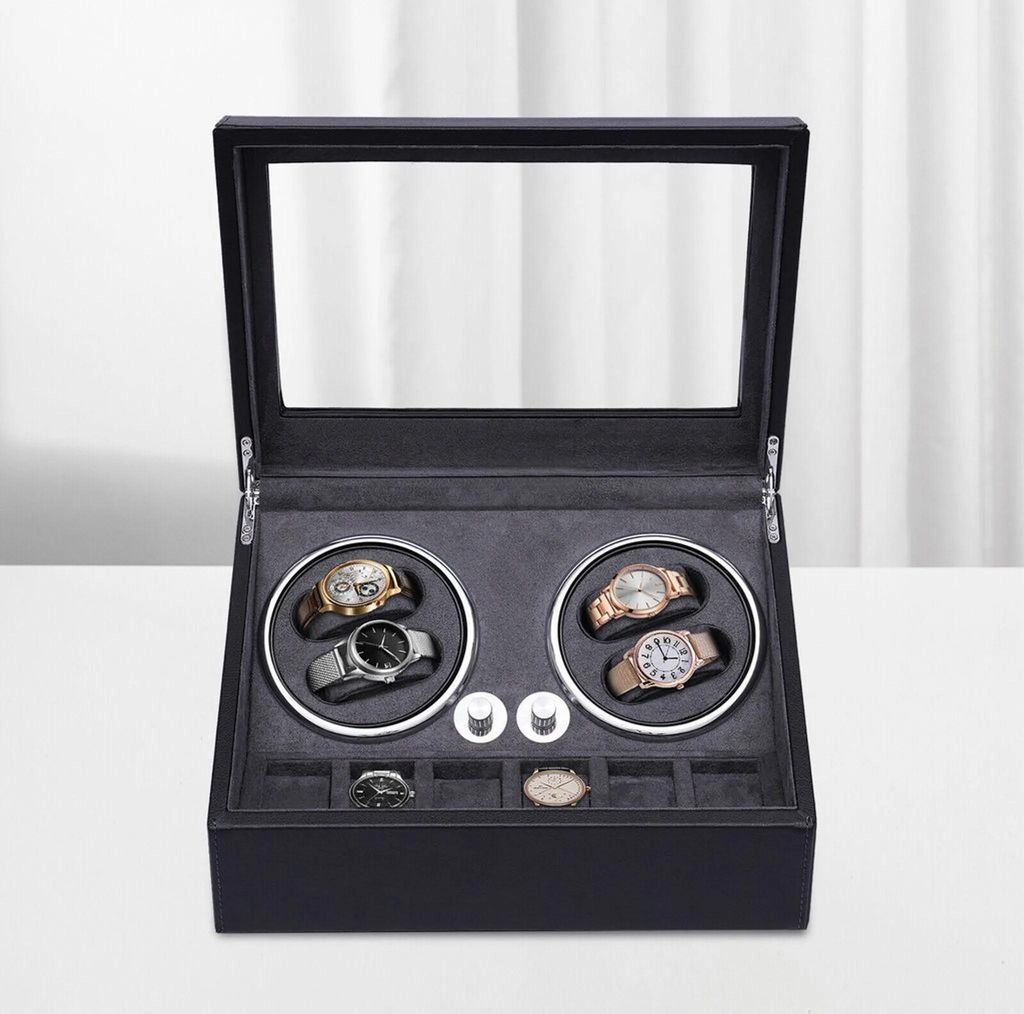 Olvy Uhrenbeweger für 4 Uhren, LED-Beleuchtung, Watchwinder Produktbild 