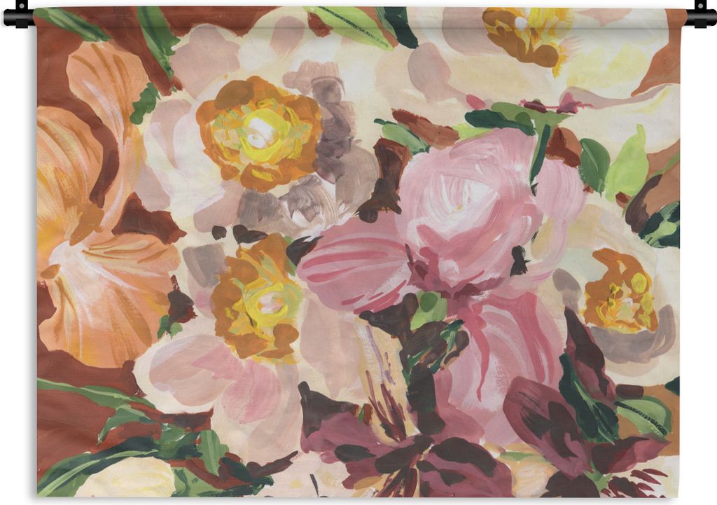 MuchoWow Wandteppich Wandbehang Blumen - Pflanzen - Orchidee - Kunst 90x67.5 cm Tapisserie Dekoration Wandtuch - Fototeppich - Wand-Skulpturen