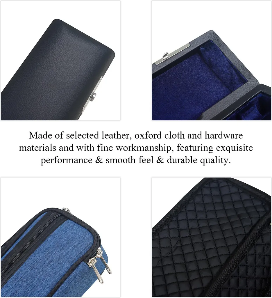 set di borse per flauto a 16 fori/17 fori, custodia portatile, rivestimento in pelle di alta qualità, cotone Oxford, accessori per strumenti musicali