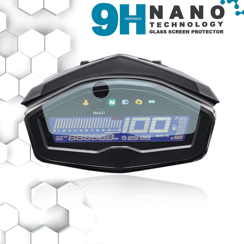 Tachoschutzfolie Displayschutzfolie passend für Yamaha MT-15 M-SLAZ 150 2016+ 9H Nano Glas