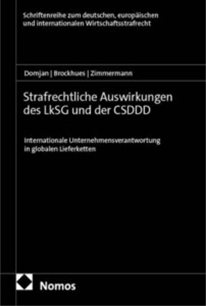 Manuel Strafrechtliche Auswirkungen des LkSG et de la CSDDD en droit