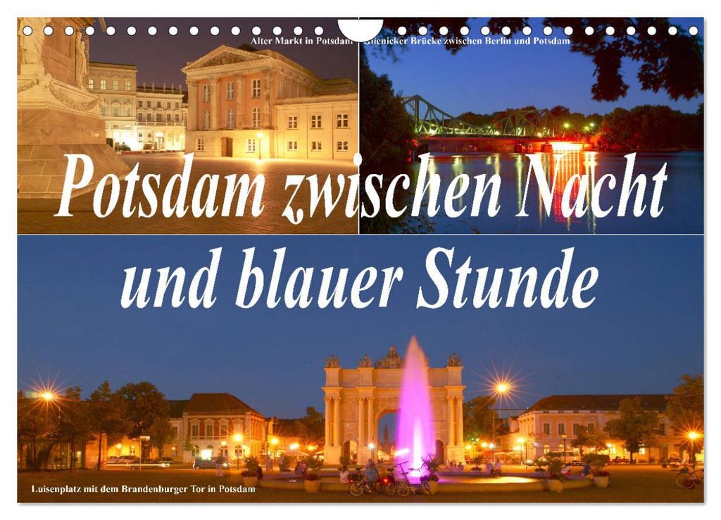 Potsdam zwischen Nacht und blauer Stunde (Wandkalender 2027 DIN A4 quer), CALVENDO Monatskalender