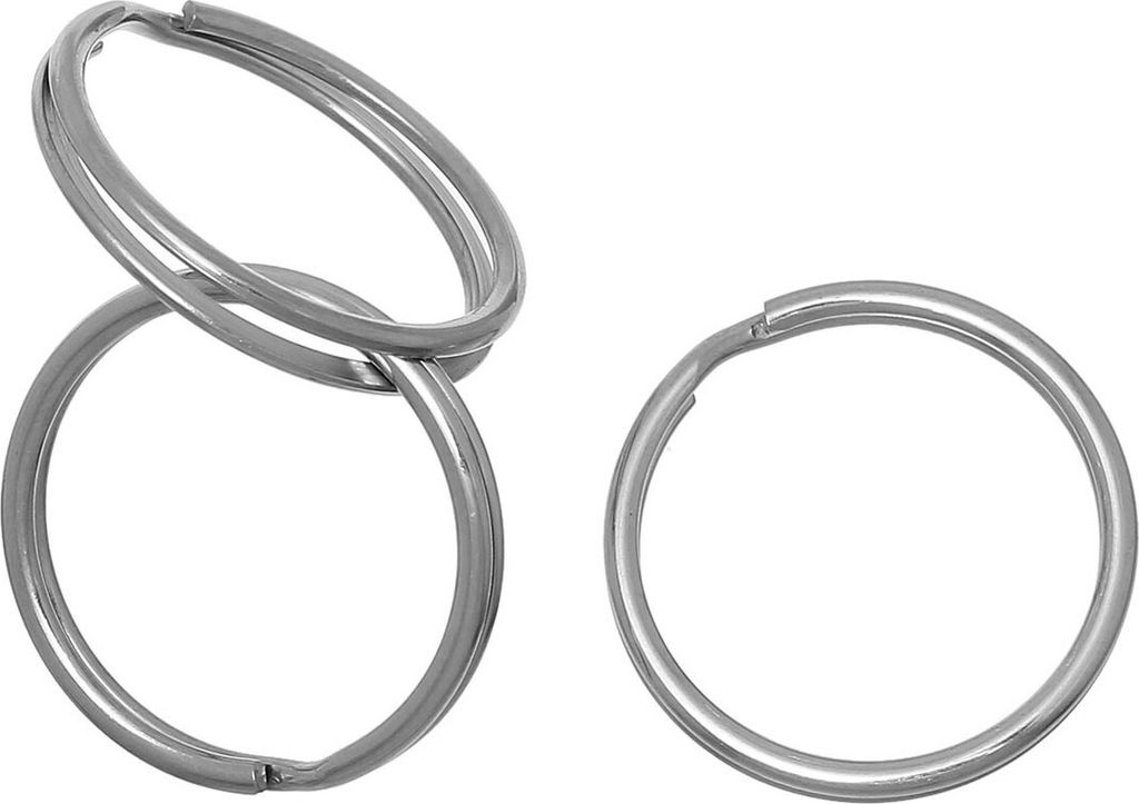 5 Schlüsselringe aus Edelstahl rund 25mm