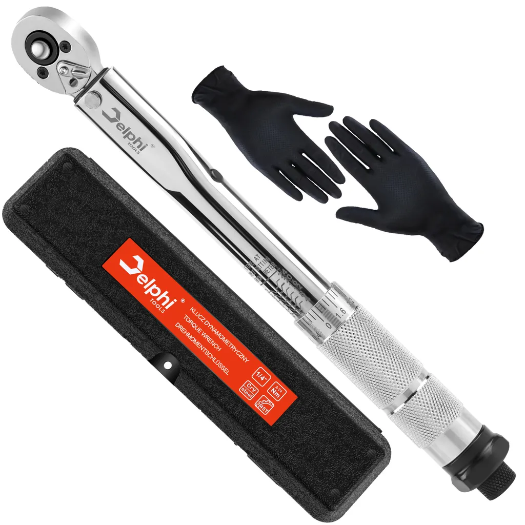 DELPHI Clé Dynamométrique 1/2 Pouce 2-24Nm Précision ±4% avec 72 Dents