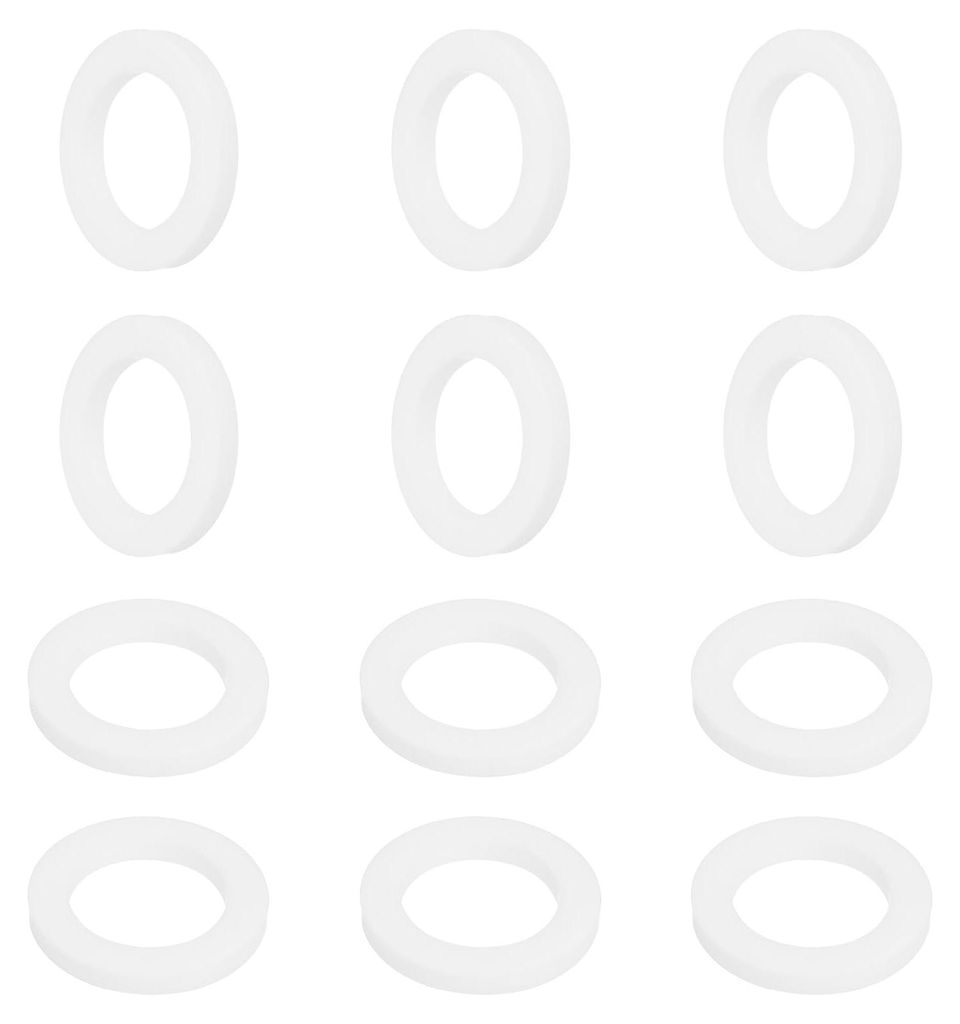 12 Kunststoffringe M20 x 30 x 3 mm, runde Ringe, flache PTFE-Dichtungsringe, Ringe für Schrauben, Bolzen, Muttern, Gewindestangen, Griffe, weiß