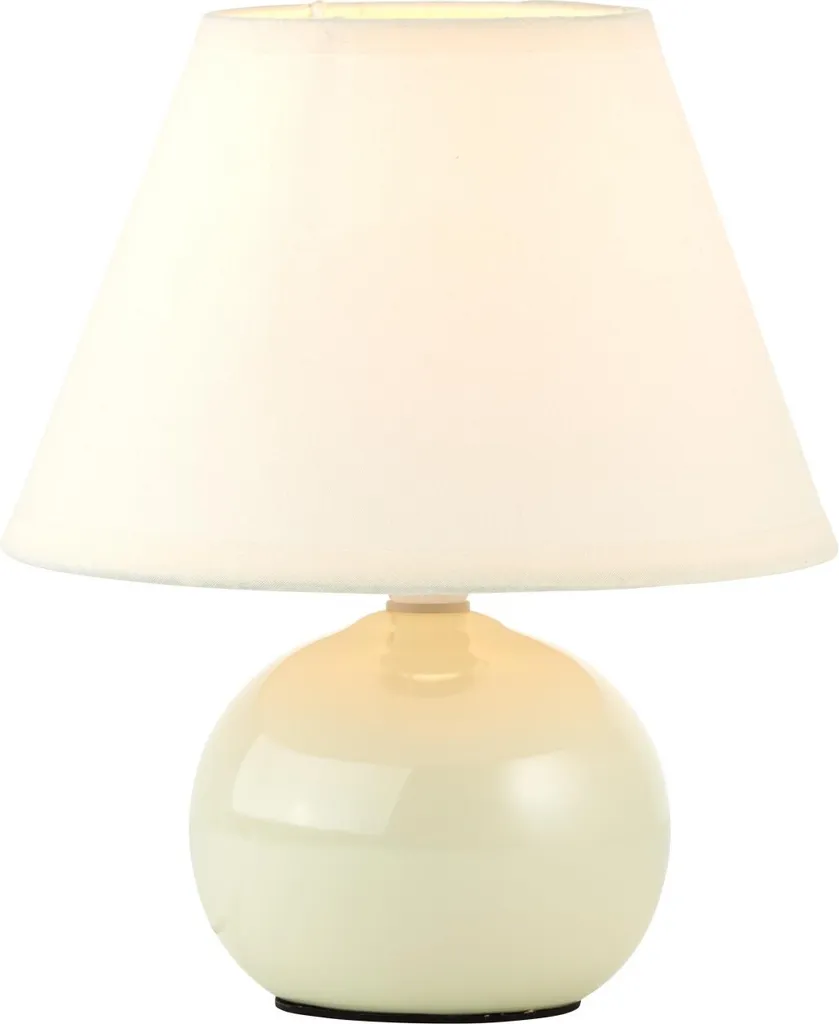 Lampe céramique et tissu beige Brilliant Primo pour salon et bureau