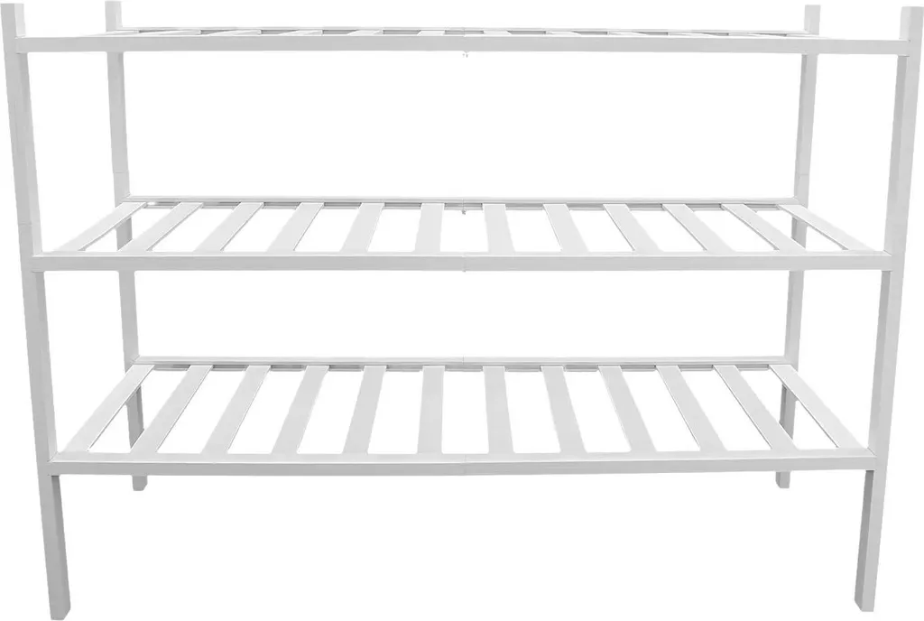 Étagère de stockage blanche bambou 3 niveaux pour petits espaces encombrés