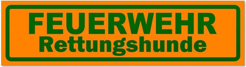 Kiwistar - Autoaufkleber - Orange - Grün - 20 x 5,3 cm - Feuerwehr Rettungshunde invertiert - Hinweis Aufkleber Sticker für Auto, Kfz, Fahrrad, P...