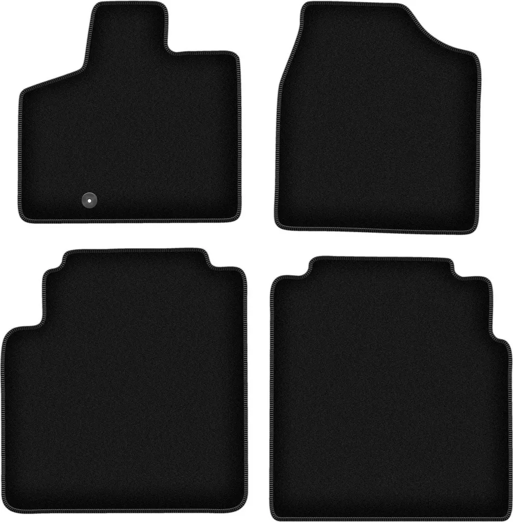 Set 4 Tappetini Neri per Chrysler Grand Voyager V 2008-2016 con Clip