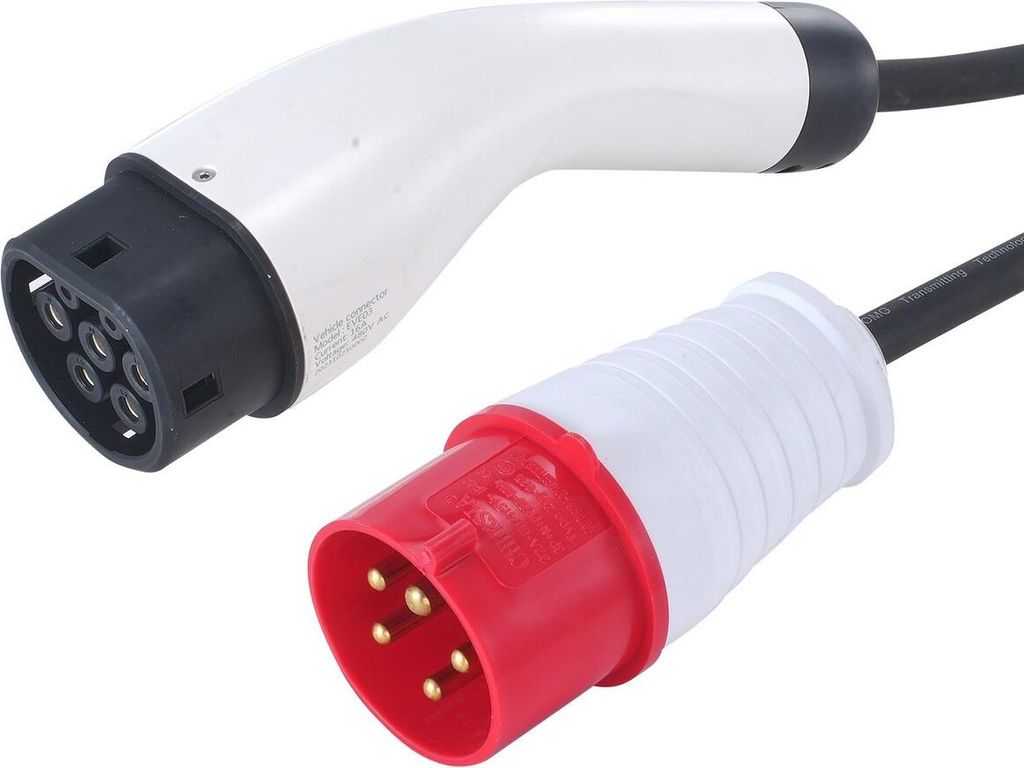 Tragbares EV-Ladegerät Typ 2 EV-Ladekabel 16 A CEE 16 7,5 m 230 V/400 V