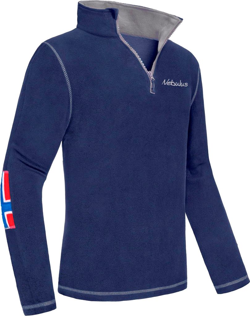 Nebulus Fleecepullover KURIO Herren, warmer Fleecepullover, Pulli aus Fleece mit Half Zip Reißverschluss, P6702 - Herren, navy-grau, XL