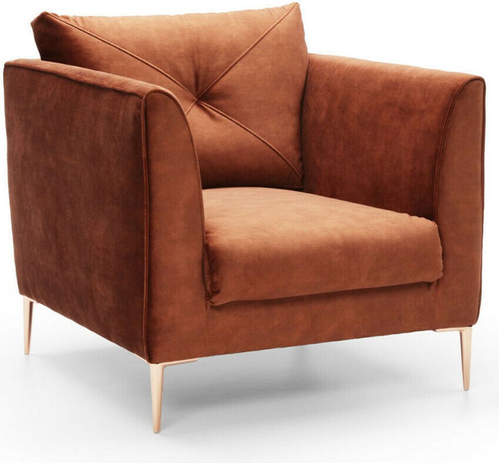 Eleganter Vintage-Sessel "Farina" in Terracotta Stoff