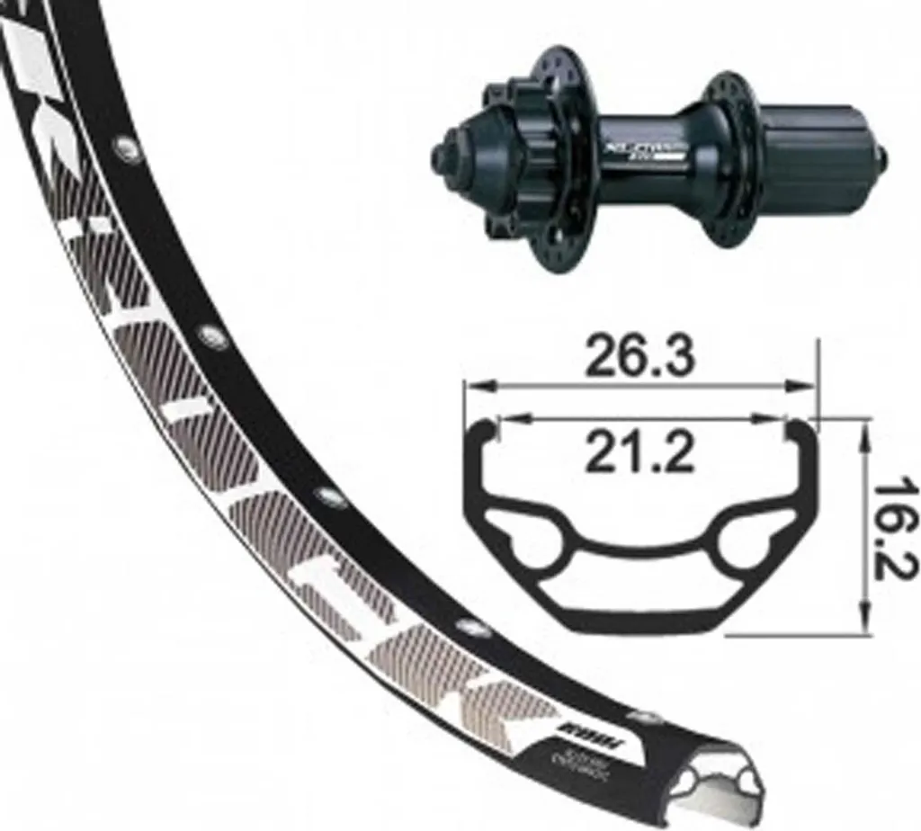 Roue Arrière Rodi BlackRock 26 pouces 559-21 Moyeu XLC Evo QR Noir