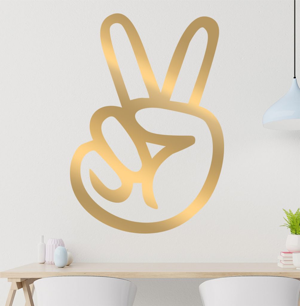 Peace Bruder Handzeichen Wandtattoo in 6 Größen - Wandaufkleber Wall Sticker - Dekoration, Küche, Wohnzimmer, Schlafzimmer, Badezimmer