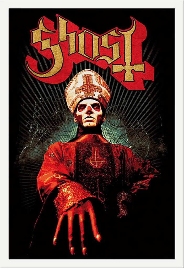 Cadre Mural Blanc avec Affiche Ghost Papa Emeritus Format Maxi Shinsuke