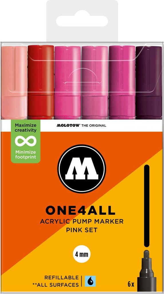 Molotow Acrylmarker One4All 227HS Pink Set