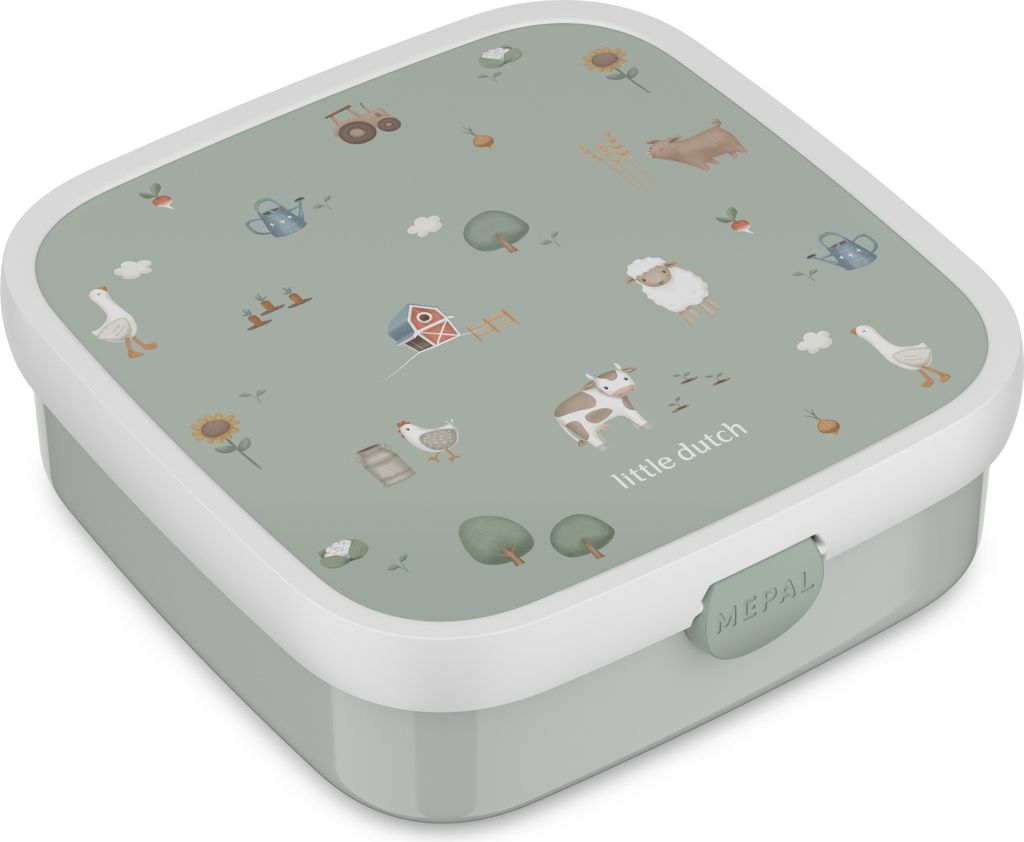 Mepal - Bento Brotdose Groß Campus - Bento Lunchbox für Kinder Little Dutch - Inklusive 2 auslaufsicheren Bento Fächern & Gabel - Bento-Fach ist...