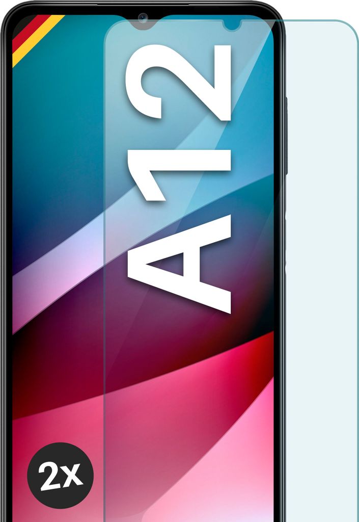 Glas Schutzfolie für Samsung Galaxy A12, Stückzahl:2er Set
