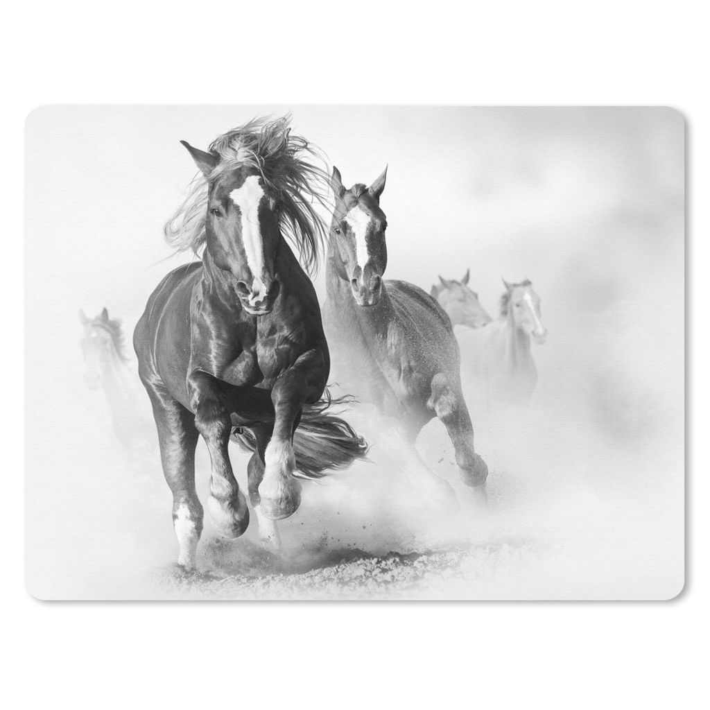 MuchoWow Mauspad Mousepad Pferde - Tiere - Illustration 40x30 cm - Mousepads - Maus Mat - Pad - Mausunterlage - Anti Rutsch