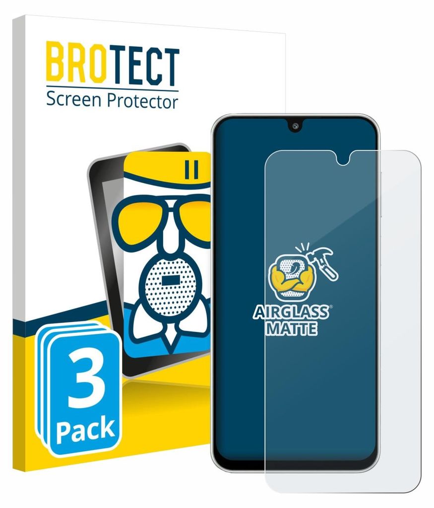 3x BROTECT Entspiegelungs Schutzglas für Samsung Galaxy M16 Schutzfolie Panzer Folie Glas Display Schutz matt