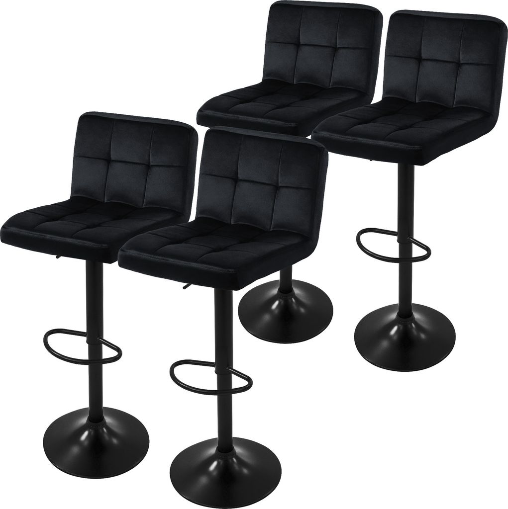ML-Design 4er Set Barhocker Tresenhocker 360° drehbar, Gepolsterter Barstuhl mit Rückenlehne und Fußstütze, 63-83 cm